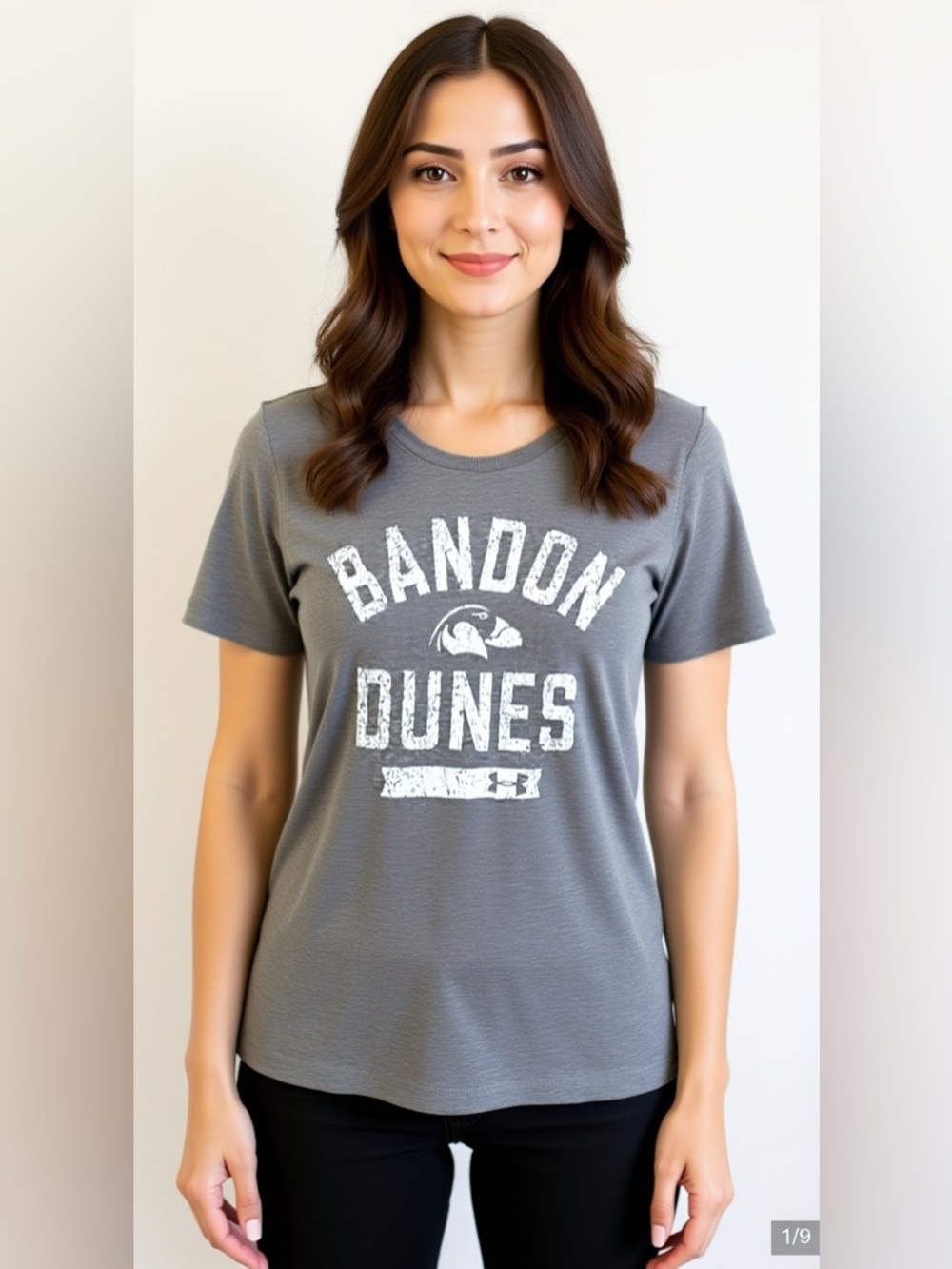 Bandon Dunes Golf Resort Puffin Logo Under Armour T-Shirt Gray Heather Women’s L